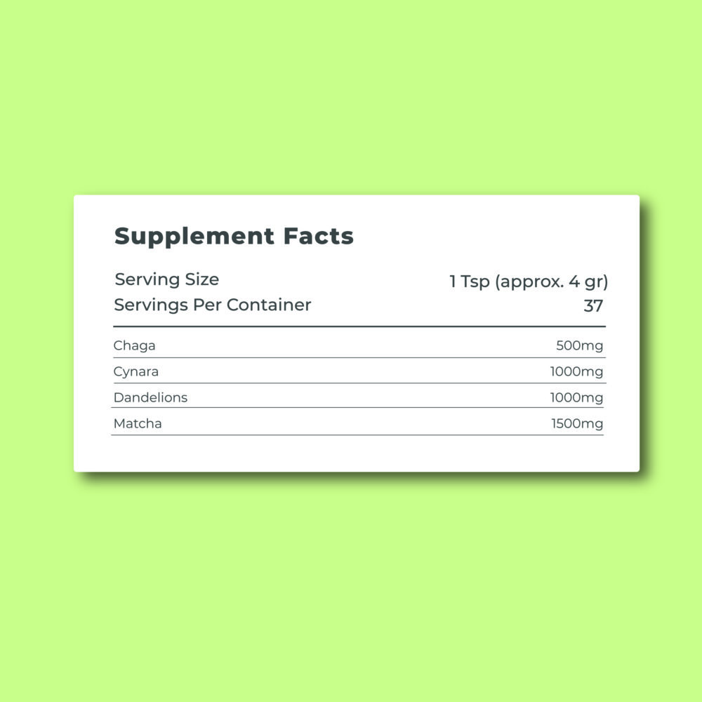 LiDa Matcha Detox Nutrition Facts