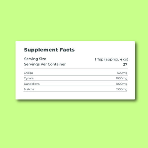 LiDa Matcha Detox Nutrition Facts