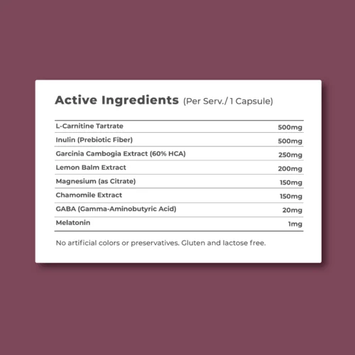Lipovon Minus Night Nutrition Facts